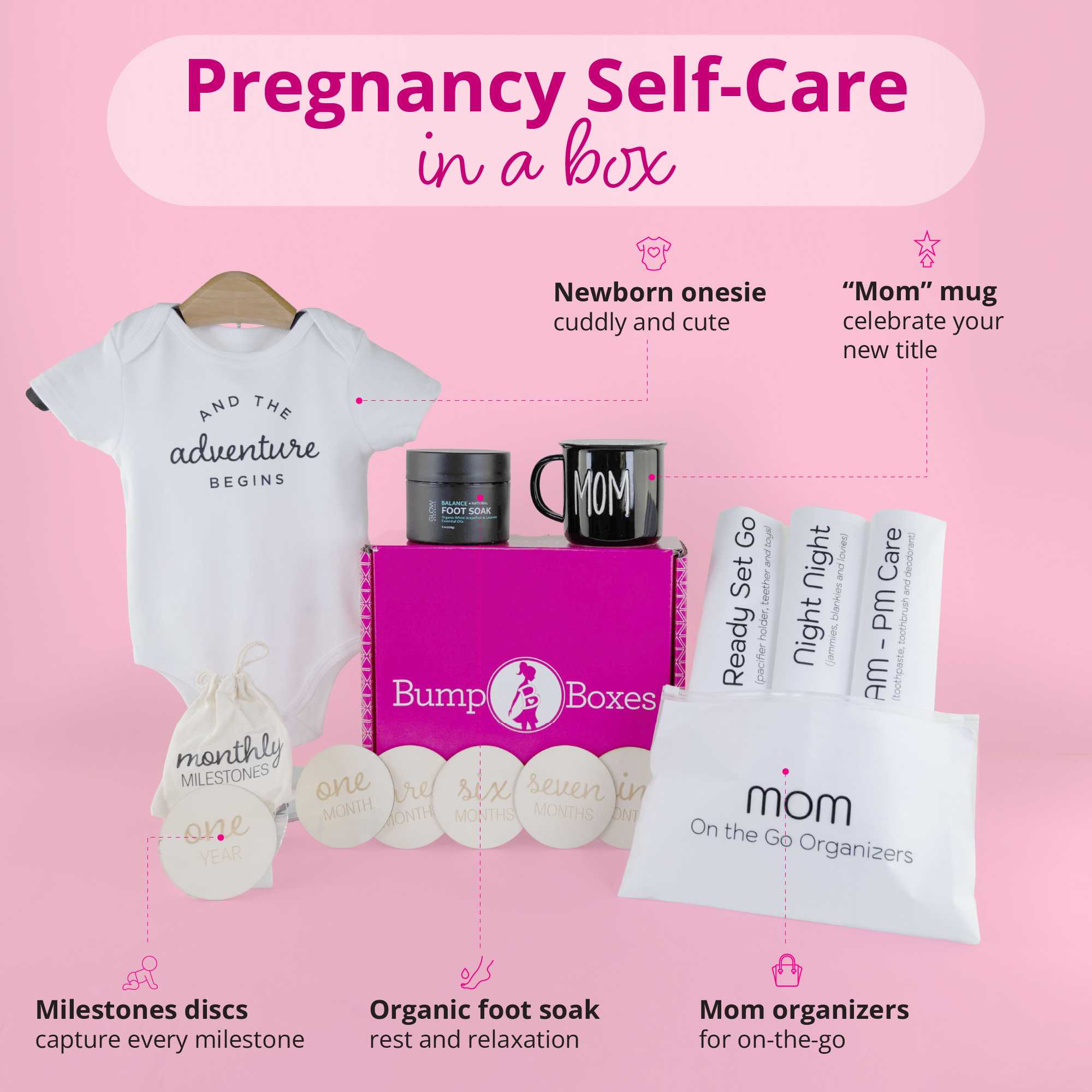 Bump Boxes Trimester Bundle: Pregnancy Gift Box for 1st, 2nd