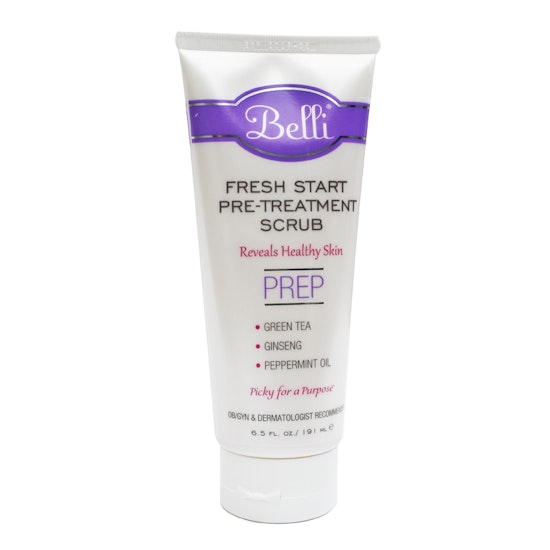 Belli Pre-Treatment Scrub with green tea, ginseng, and peppermint oil